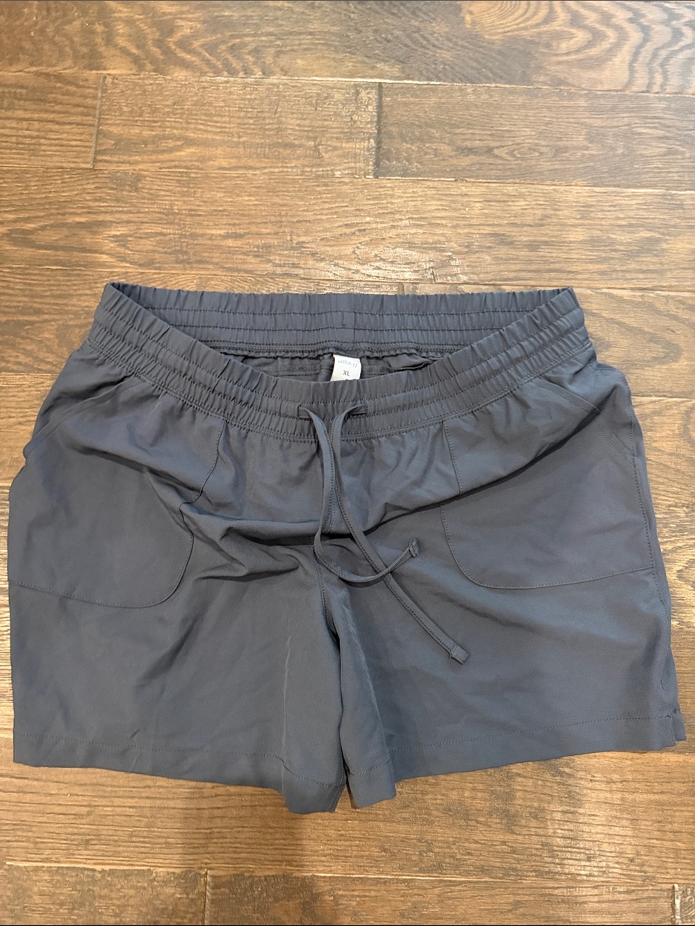 Dark Gray Drawstring Athletic Shorts Womens